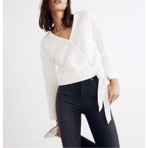 Madewell Texture & Thread Wrap Top Size Small